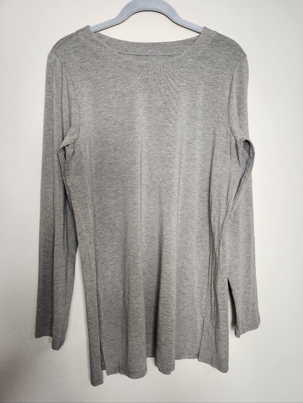 J. Jill Womens |S| Gray Heather Luxe Supima Forward Seam Long Sleeve Tunic